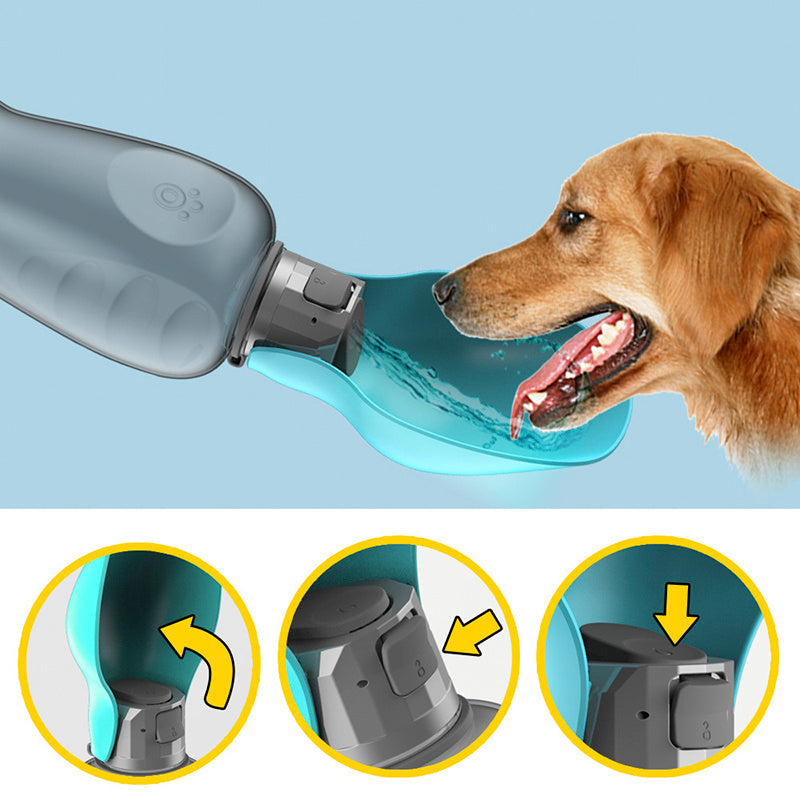 800ml Portable Dog Water Bottle – High Capacity, Leakproof, Foldable Drinking Bowl - HamsterExpress