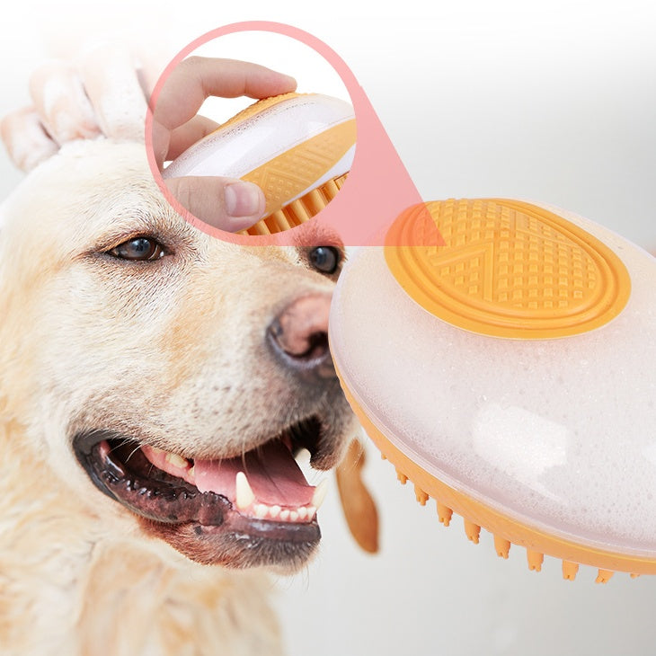 2-in-1 Pet Bath & Grooming Brush – Soft Silicone SPA Massage Comb - HamsterExpress