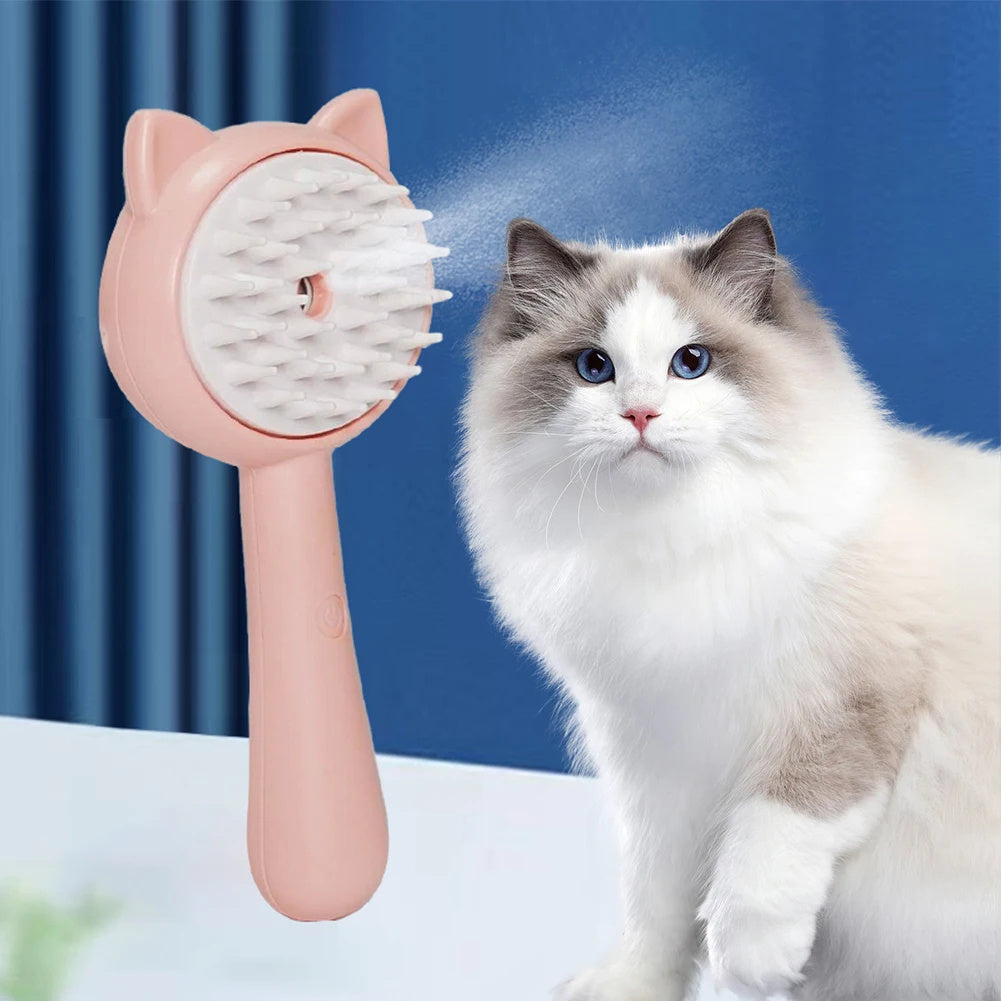 Hair Cleaning Brush with Mist – Multifunctional Self-Cleaning Grooming Tool for Pets - HamsterExpress